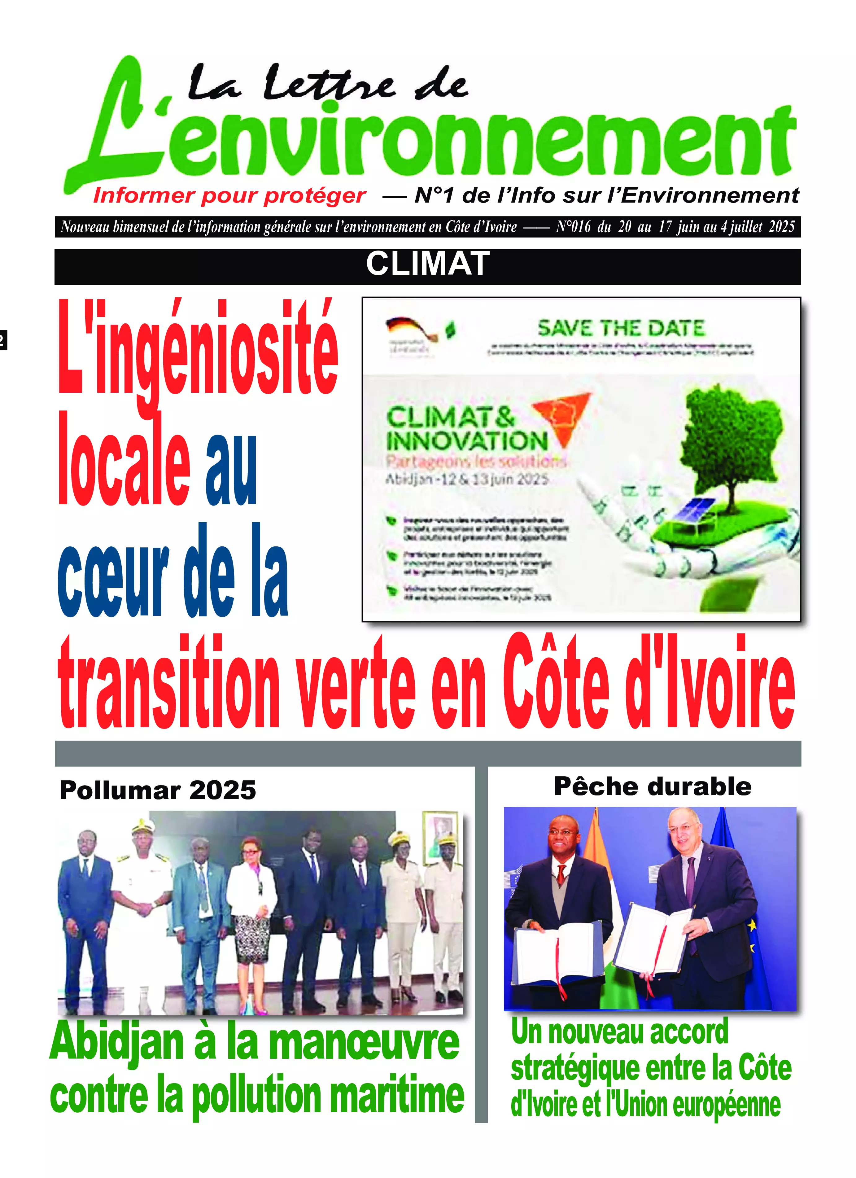 LA LETTRE DE L'ENVIRONNEMENT N° 16