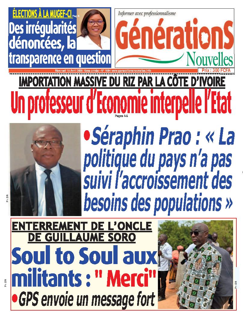 GENERATIONS NOUVELLES N° 1694