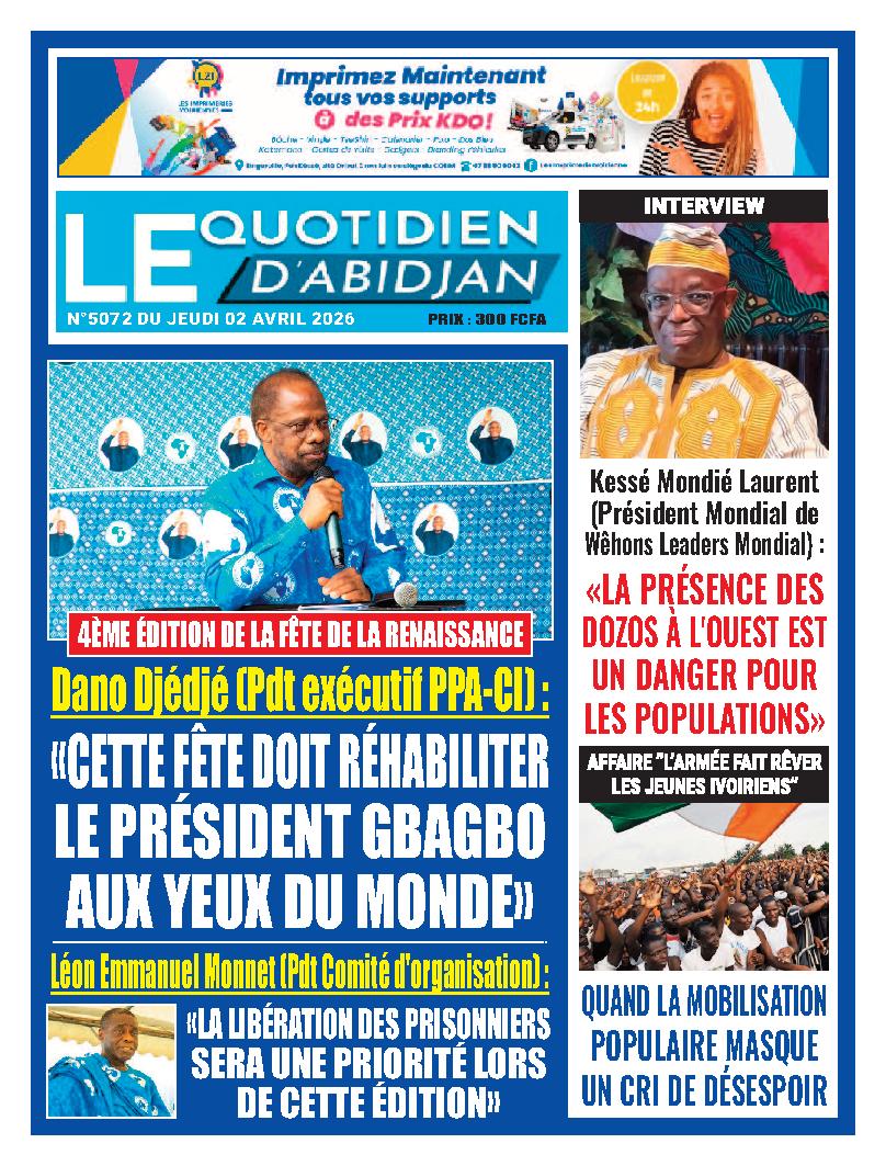 LE QUOTIDIEN DABIDJAN N° 5072