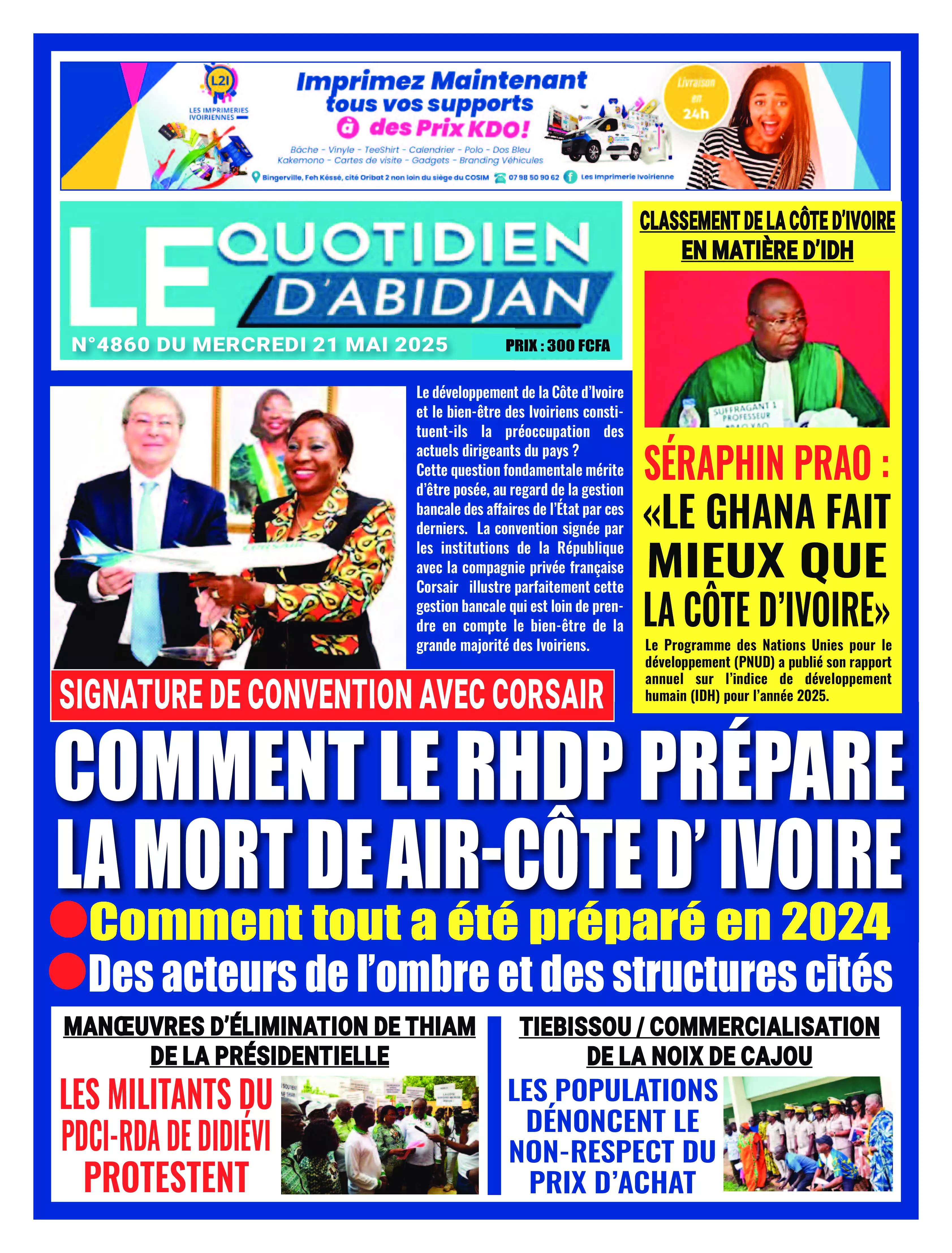 LE QUOTIDIEN DABIDJAN N° 4860