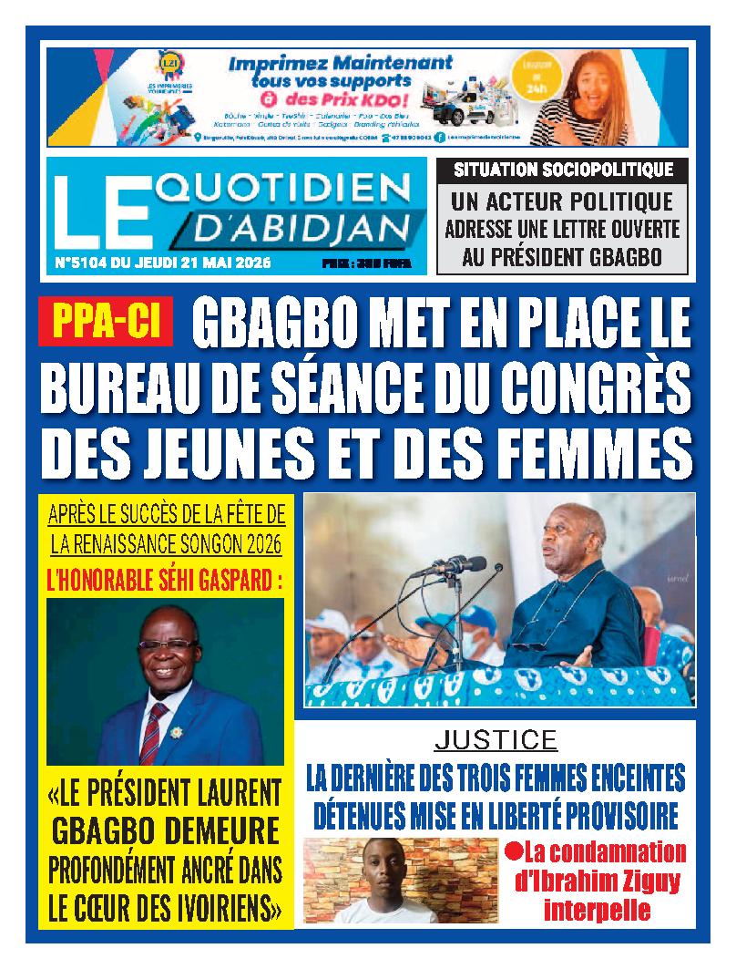 LE QUOTIDIEN DABIDJAN N° 5104