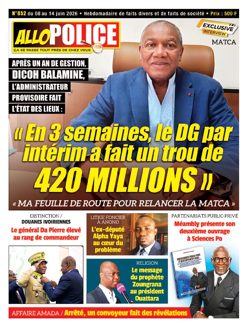 ALLO POLICE N° 852