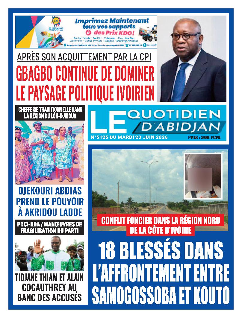 LE QUOTIDIEN DABIDJAN N° 5125