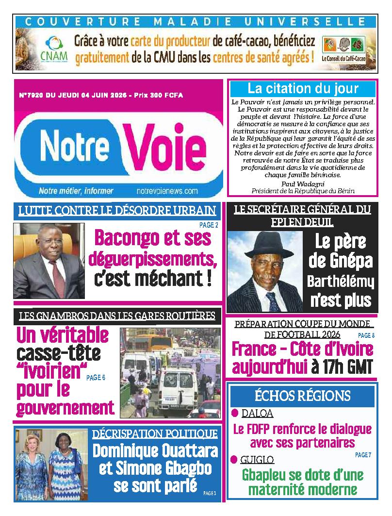 NOTRE VOIE N° 7920