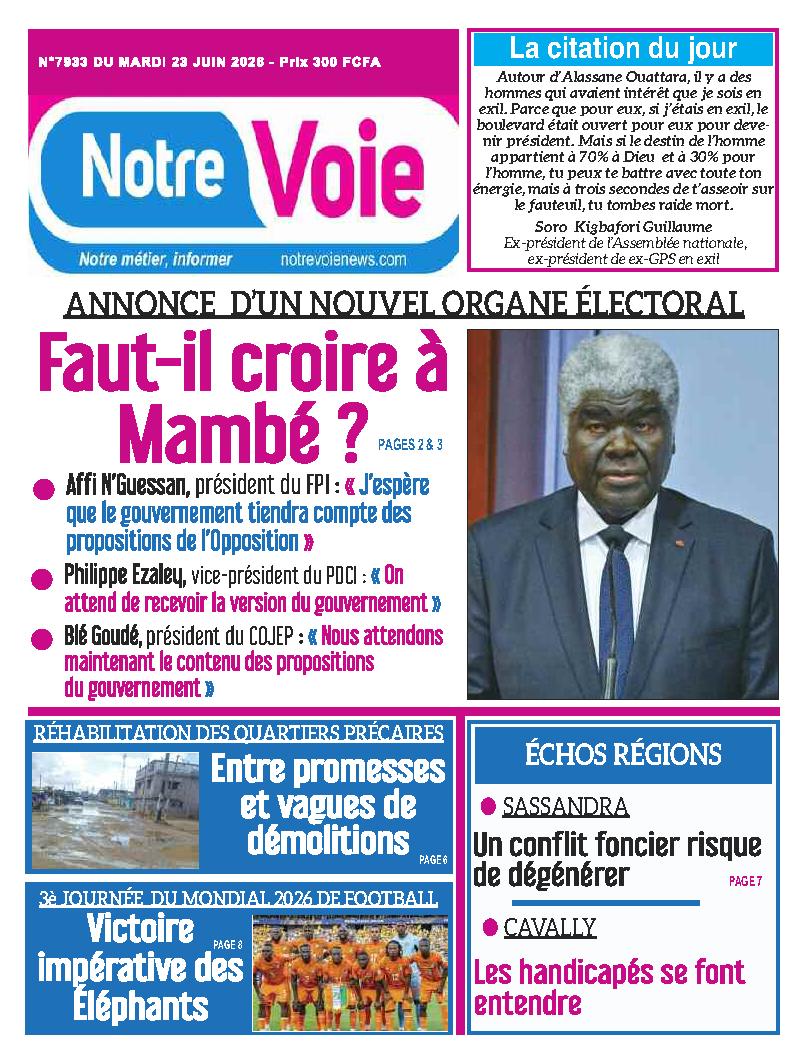 NOTRE VOIE N° 7933