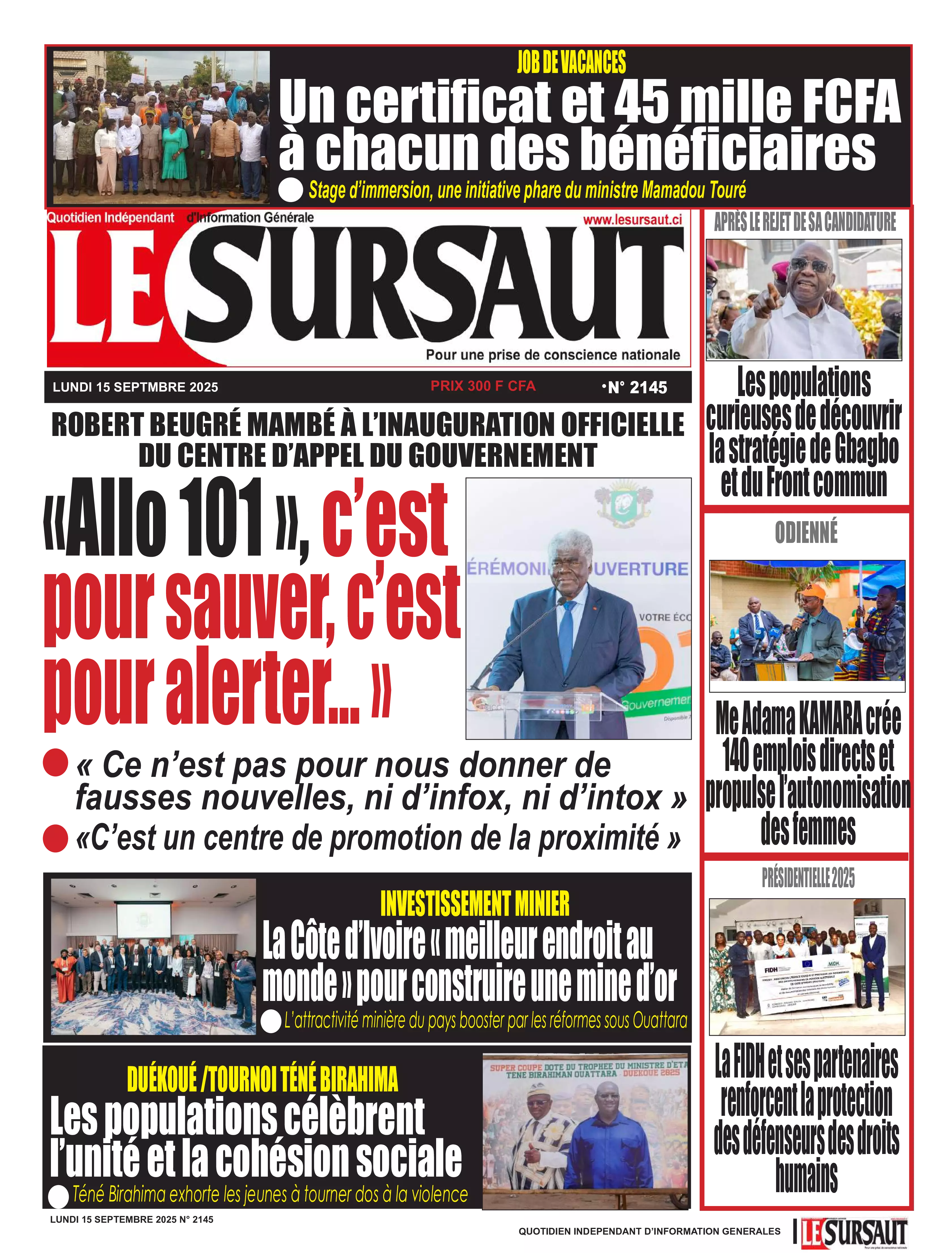 N° 2145 - 2025-09-15