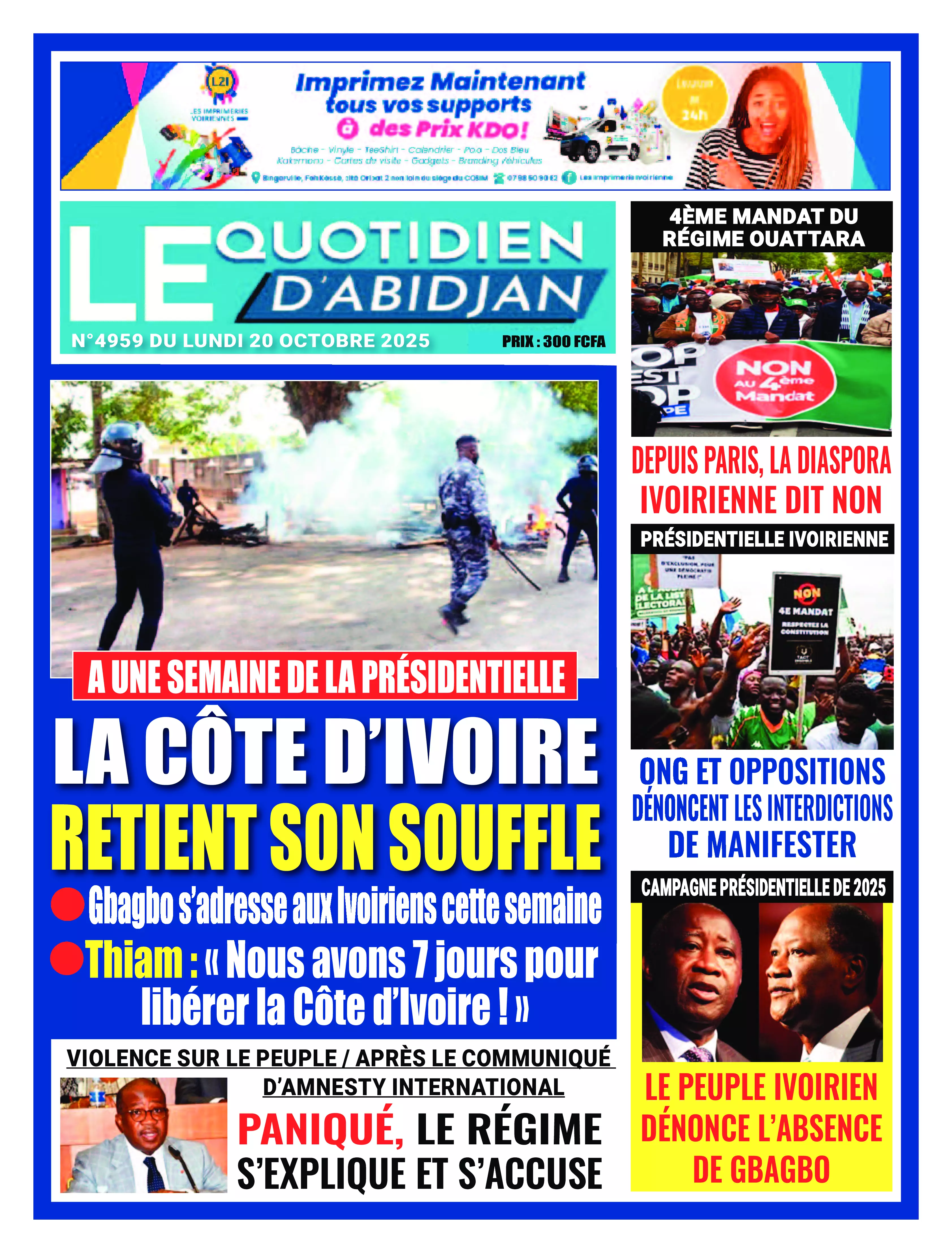 LE QUOTIDIEN DABIDJAN N° 4959