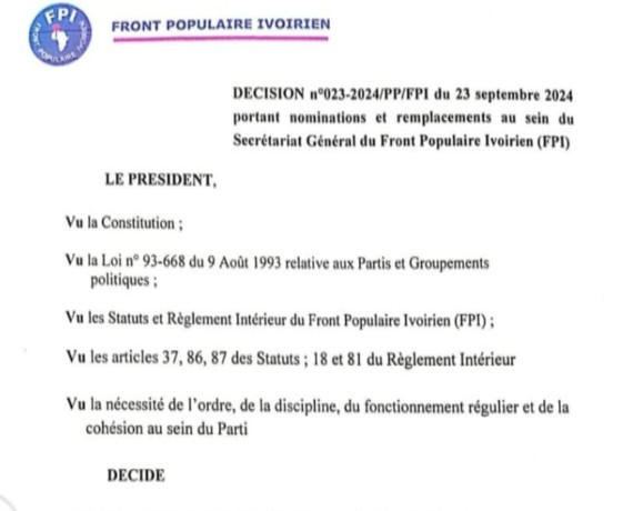 Font populaire ivoirien : Le président Affi N’Guessan fait le ménage