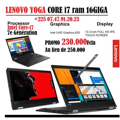 Lenovo yoga core i7 tactile et pliable en tablette