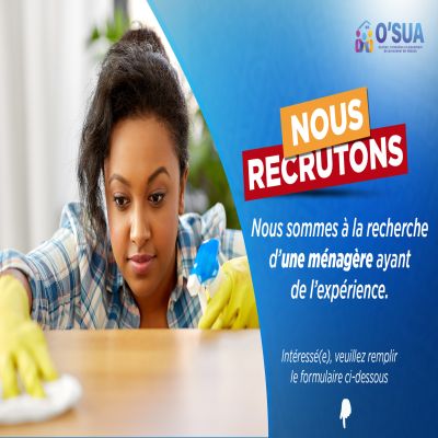 Recrutement de  mÈnagÉre